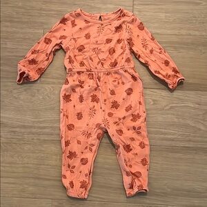 Fall Leaf Design Long Sleeve Jumpsuit